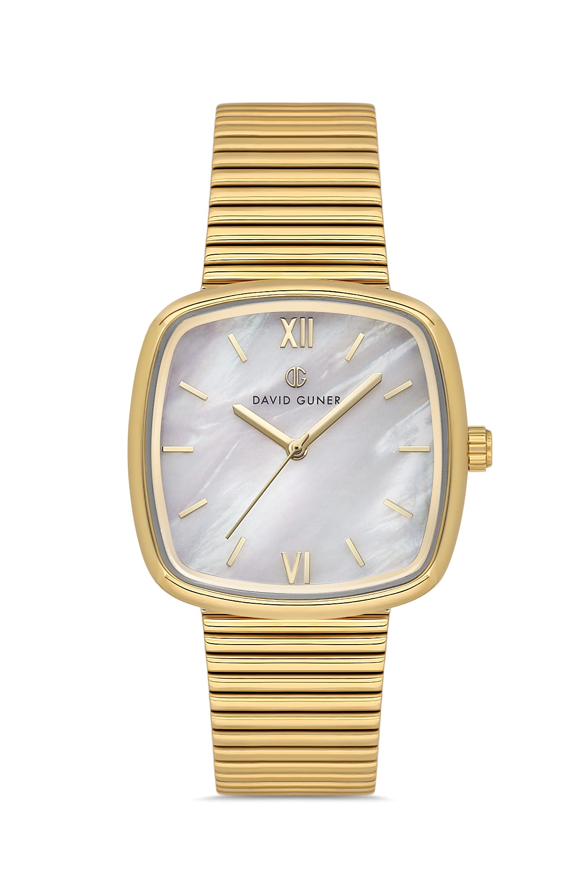 David Guner Silver Dial Yellow Plated Women's Wristwatch