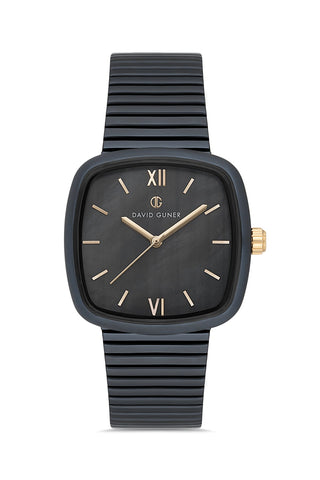 David Guner Black Coated Black Dial Women's Watch