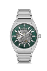 DAVID GUNER Yeşil Kadranlı Gümüş Kaplama Otomatik Erkek Kol Saati
