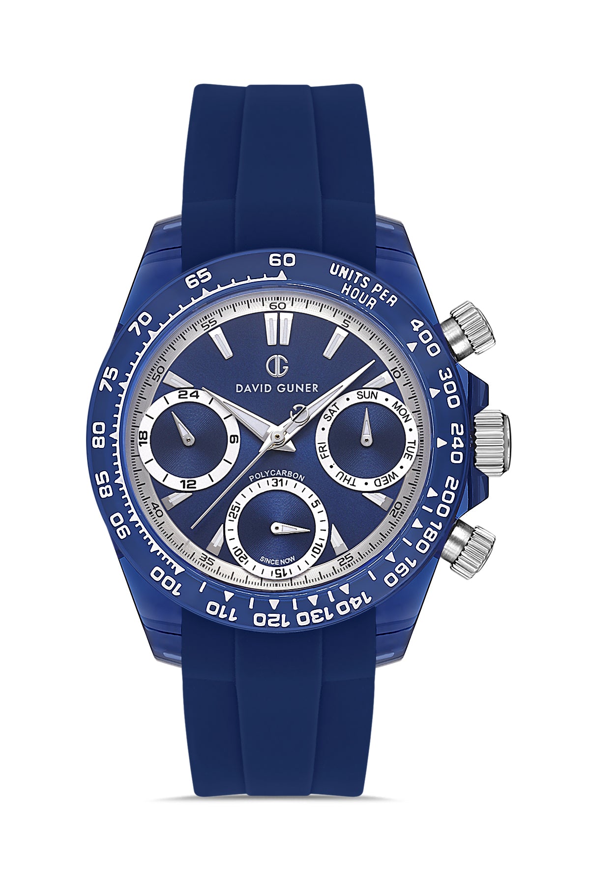 DAVID GUNER Polycarbonate Blue Strap Unisex Wristwatch