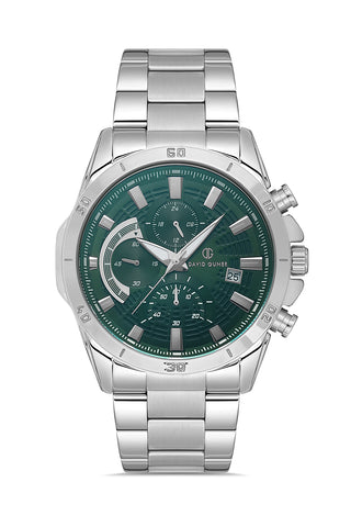 DAVID GUNER Silver Plating Multi Function Men's Watch