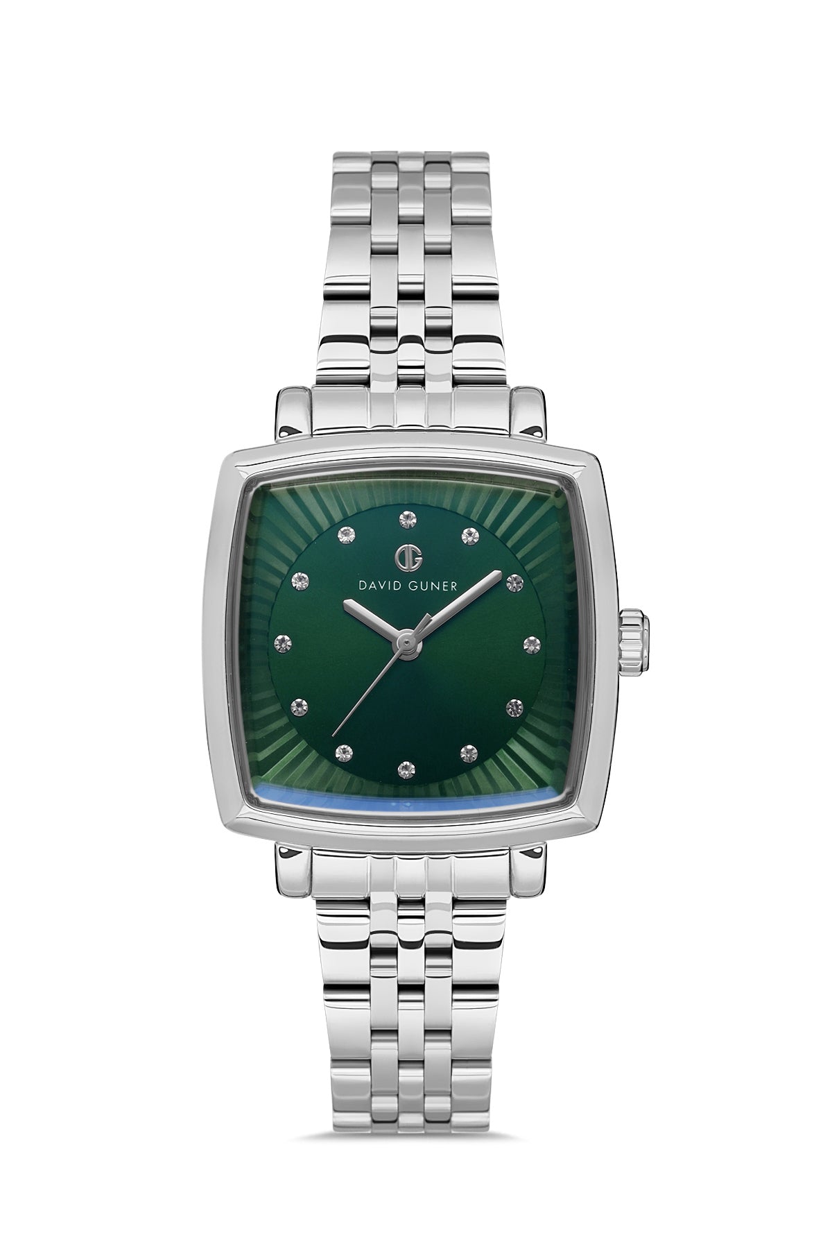 Davıd Guner Silver Plated Green Dial Plain Women's Wristwatch