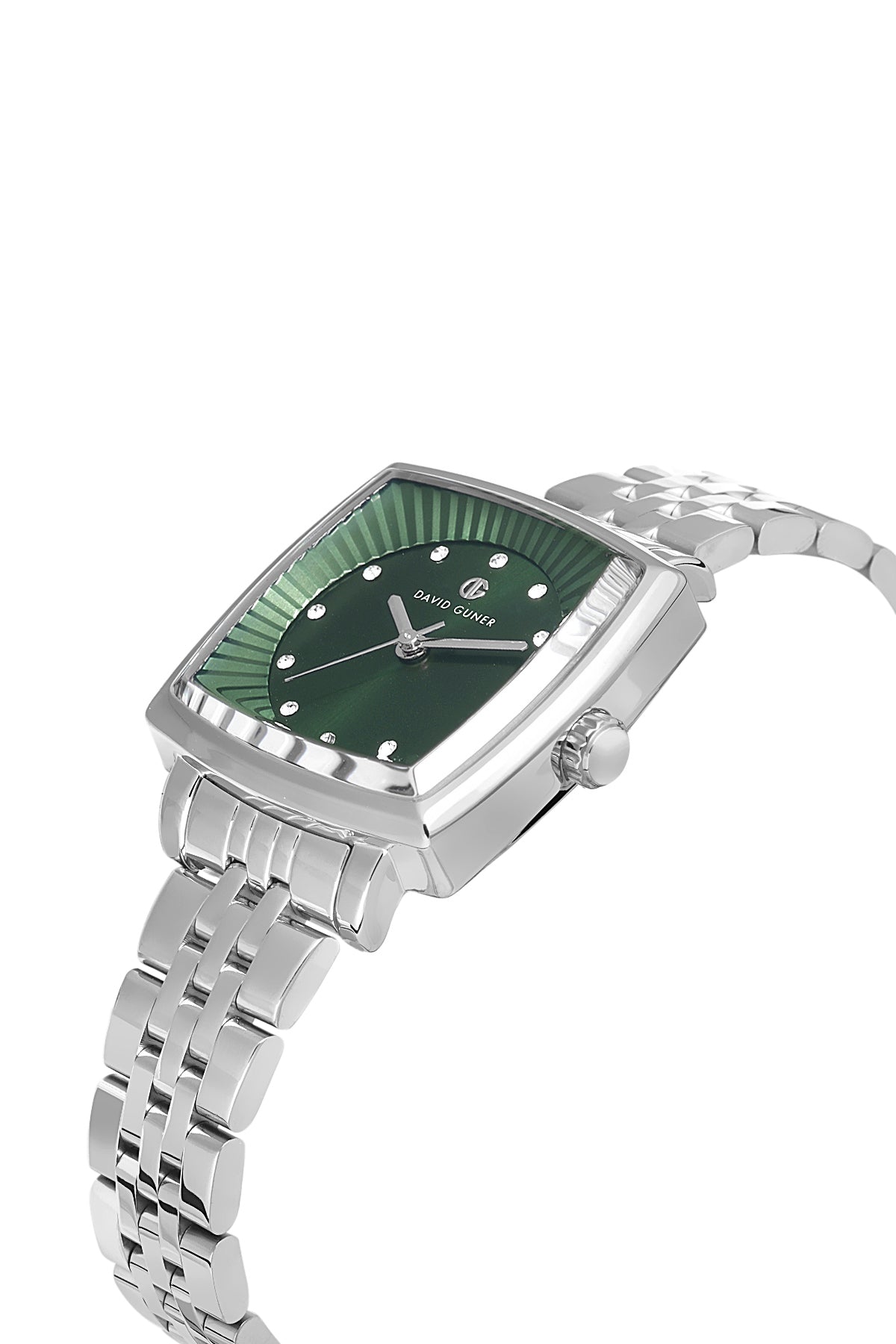 Davıd Guner Silver Plated Green Dial Plain Women's Wristwatch