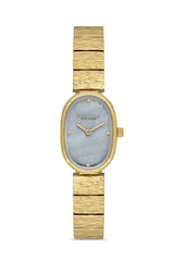 DAVID GUNER Kadın Mavi Kadranlı Sarı Çelik Kol Saati - DG-8933LA-B3