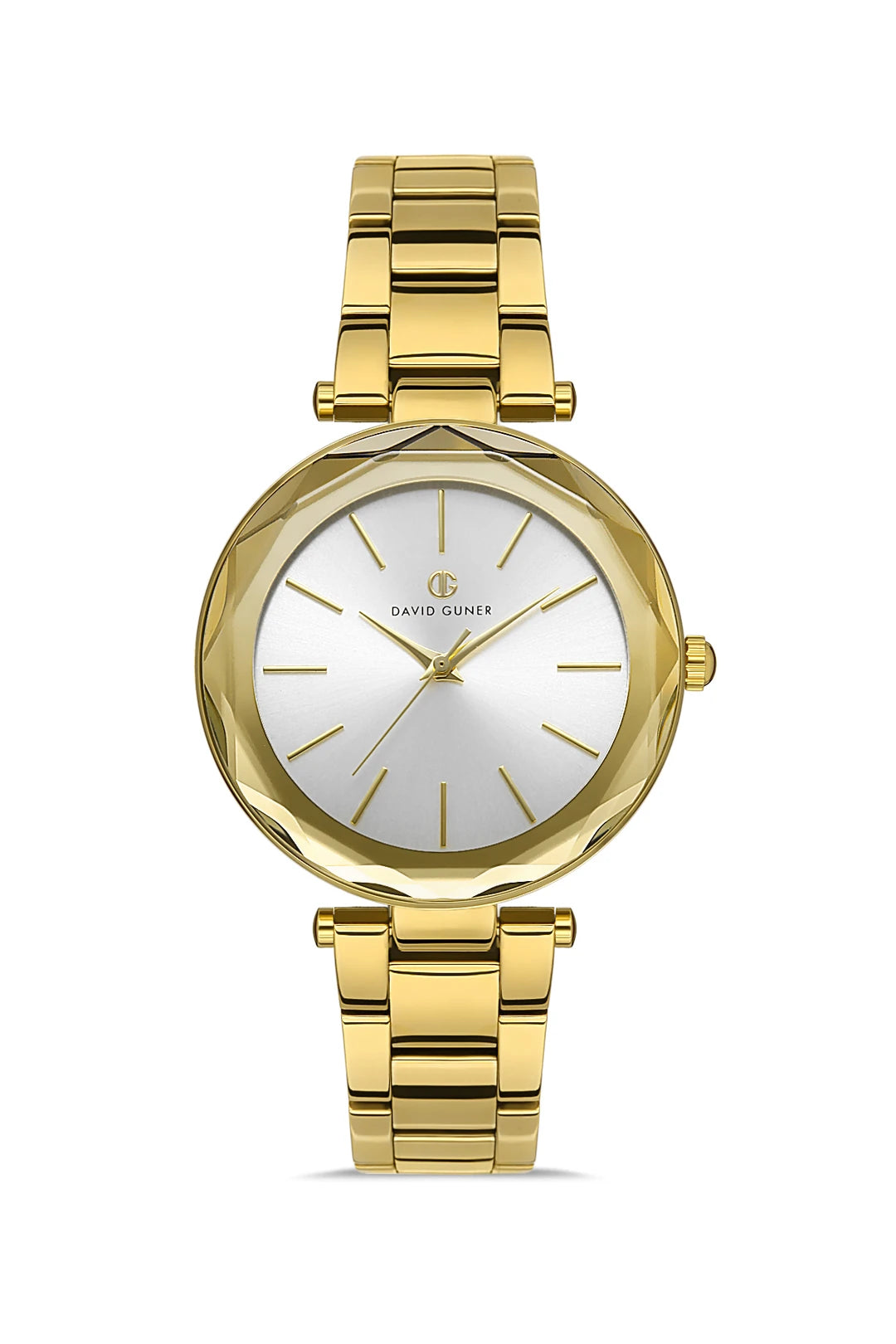 DAVID GUNER Yellow Plated Silver Dial Women's Wristwatch