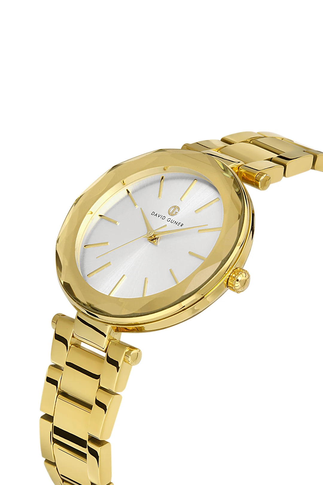 DAVID GUNER Yellow Plated Silver Dial Women's Wristwatch