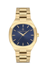 DAVID GUNER Altın Kaplamalı Lacivert Kadranlı Erkek Kol Saati - DG-8519GA-B3