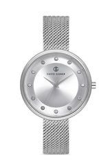 DAVID GUNER Beyaz Kadranlı Gümüş Kaplamalı Hasır Kordonlu Kadın Kol Saati - DG-8133LC-A1