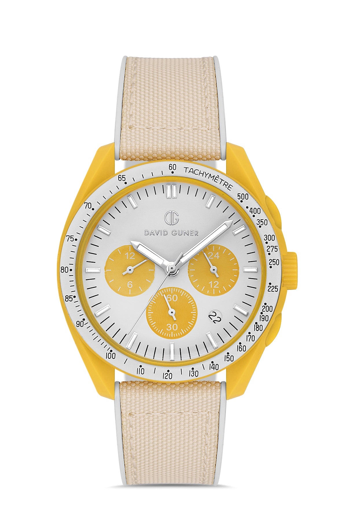 DAVID GUNER Beyaz Kadranlı Polikarbon Erkek Kol Saati - DG-8627GD-AE1