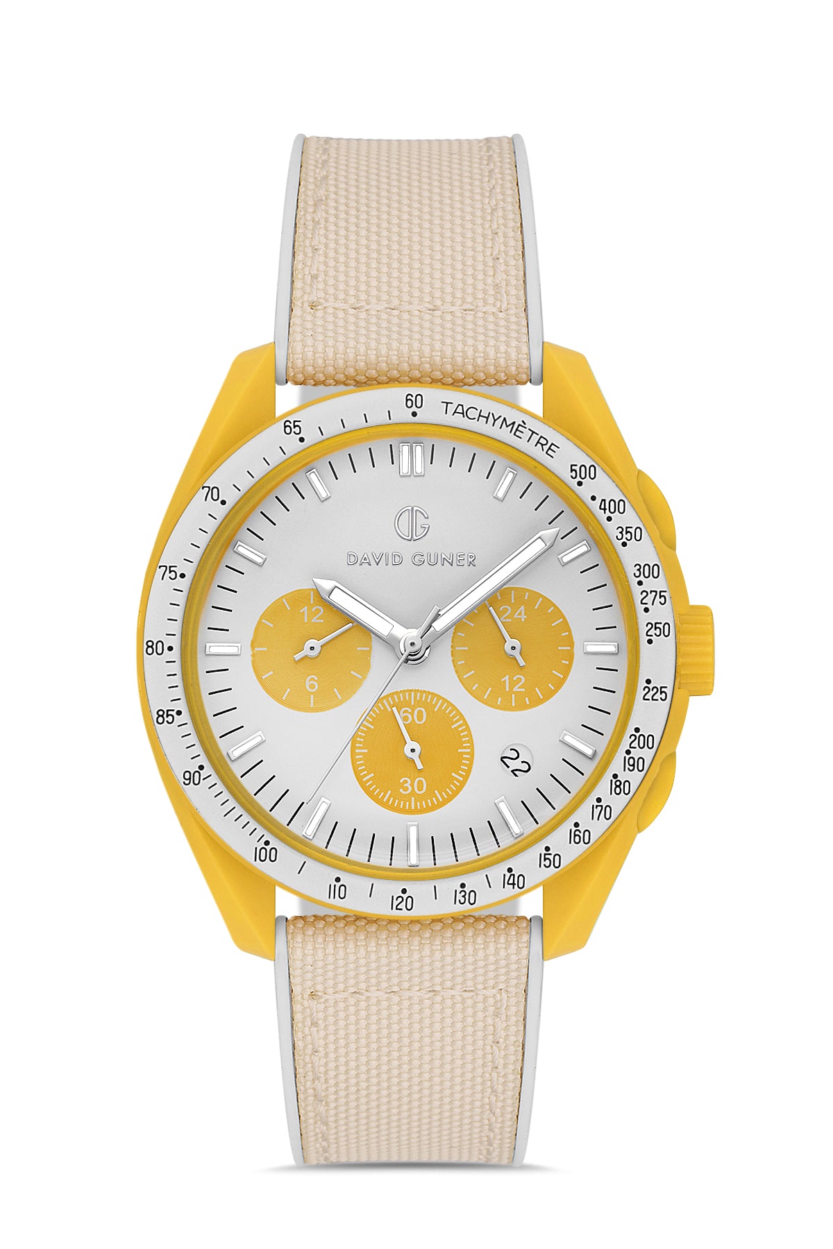 DAVID GUNER Beyaz Kadranlı Polikarbon Erkek Kol Saati - DG-8627GD-AE1