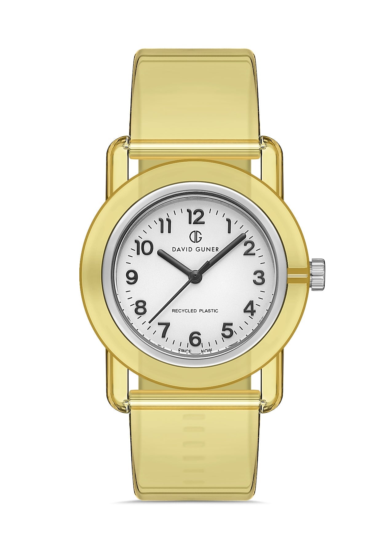 DAVID GUNER Beyaz Kadranlı Sarı Geri Dönüştürülebilir Su Geçirmez Unisex Kol Saati - DG-8661LD-O1A