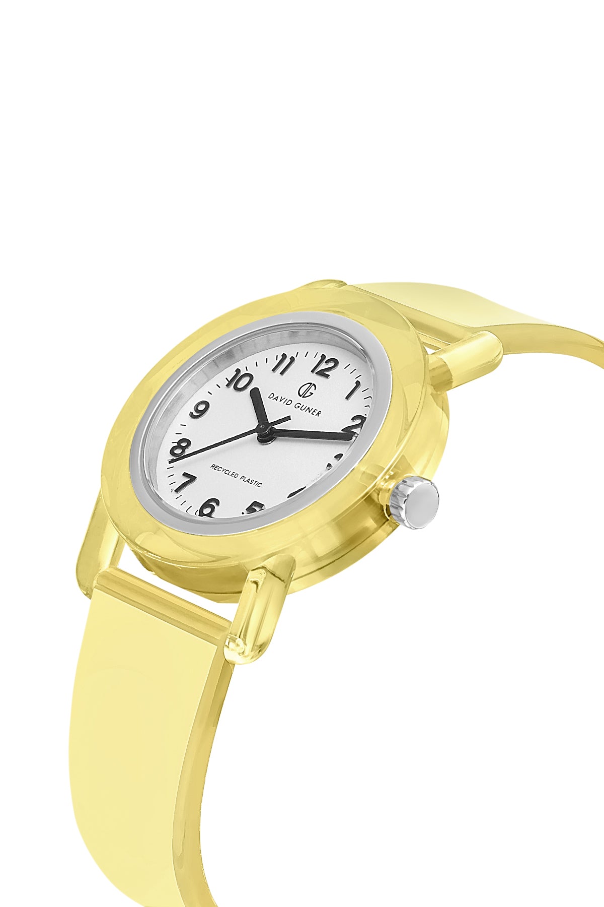 DAVID GUNER Beyaz Kadranlı Sarı Geri Dönüştürülebilir Su Geçirmez Unisex Kol Saati - DG-8661LD-O1A