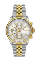 DAVID GUNER Beyaz Kadranlı Sarı-Gümüş Paslanmaz Masif Çelik Erkek Kol Saati - DG-8401GA-D1