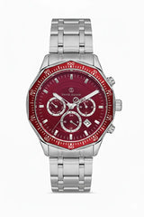 DAVID GUNER Bordo Kadranlı Gümüş Kaplamalı Erkek Kol Saati - DG-8419GA-A8