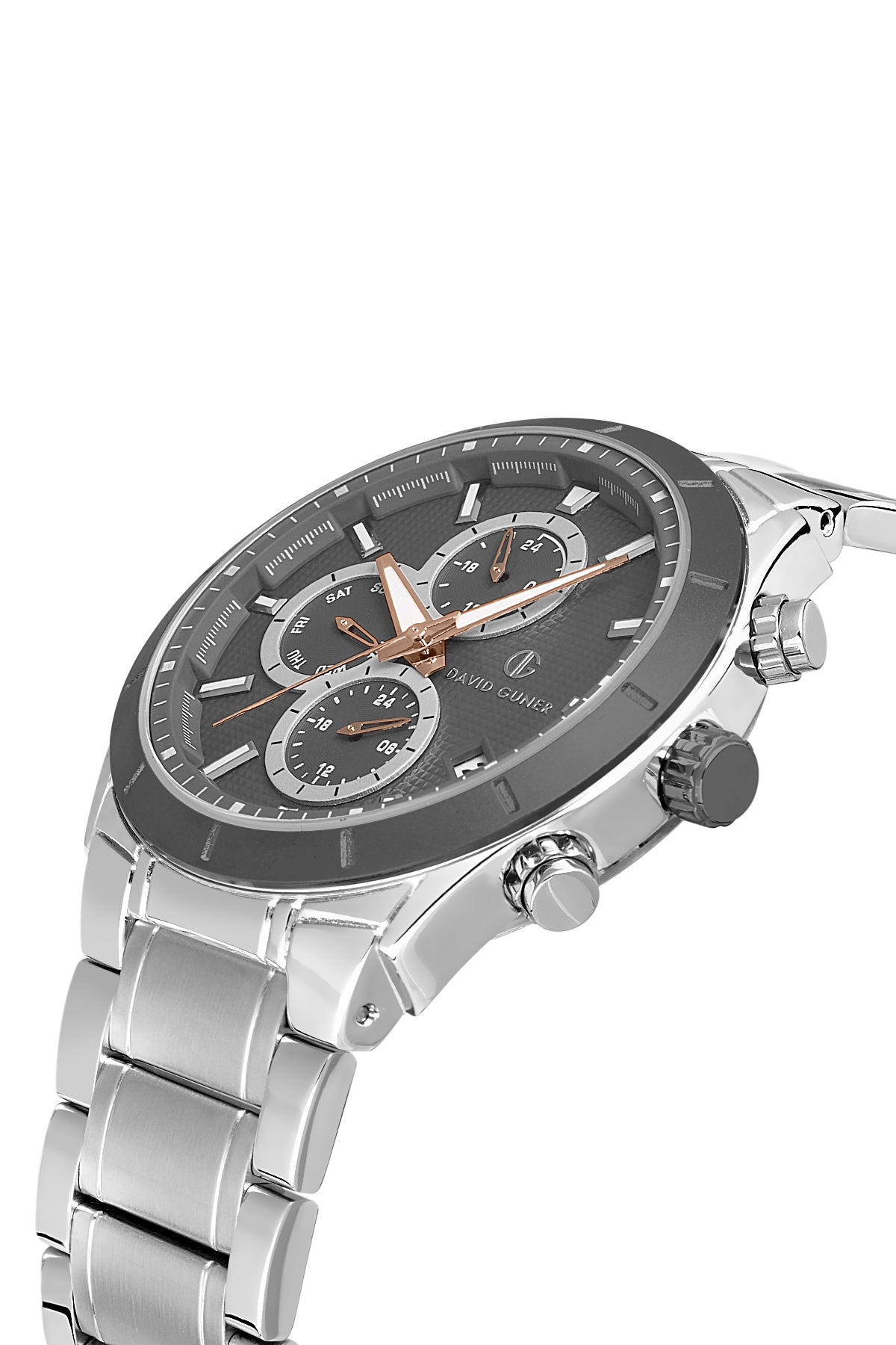 DAVID GUNER Gri Kadranlı Gümüş Kaplamalı Erkek Kol Saati - DG-8645GA-ZZ9