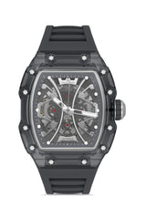 DAVID GUNER Gri Kadranlı Otomatik Siyah Polikarbon Kordon Erkek Kol Saati - DG-8628GD-Y12