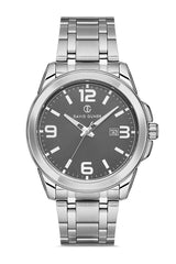 DAVID GUNER Gri Kadranlı Takvimli Paslanmaz Çelik Erkek Kol Saati - DG-8469GA-A9