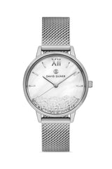 DAVID GUNER Gümüş Kadran Gümüş Kaplama Kadın Kol Saati - DG-8428LC-A1