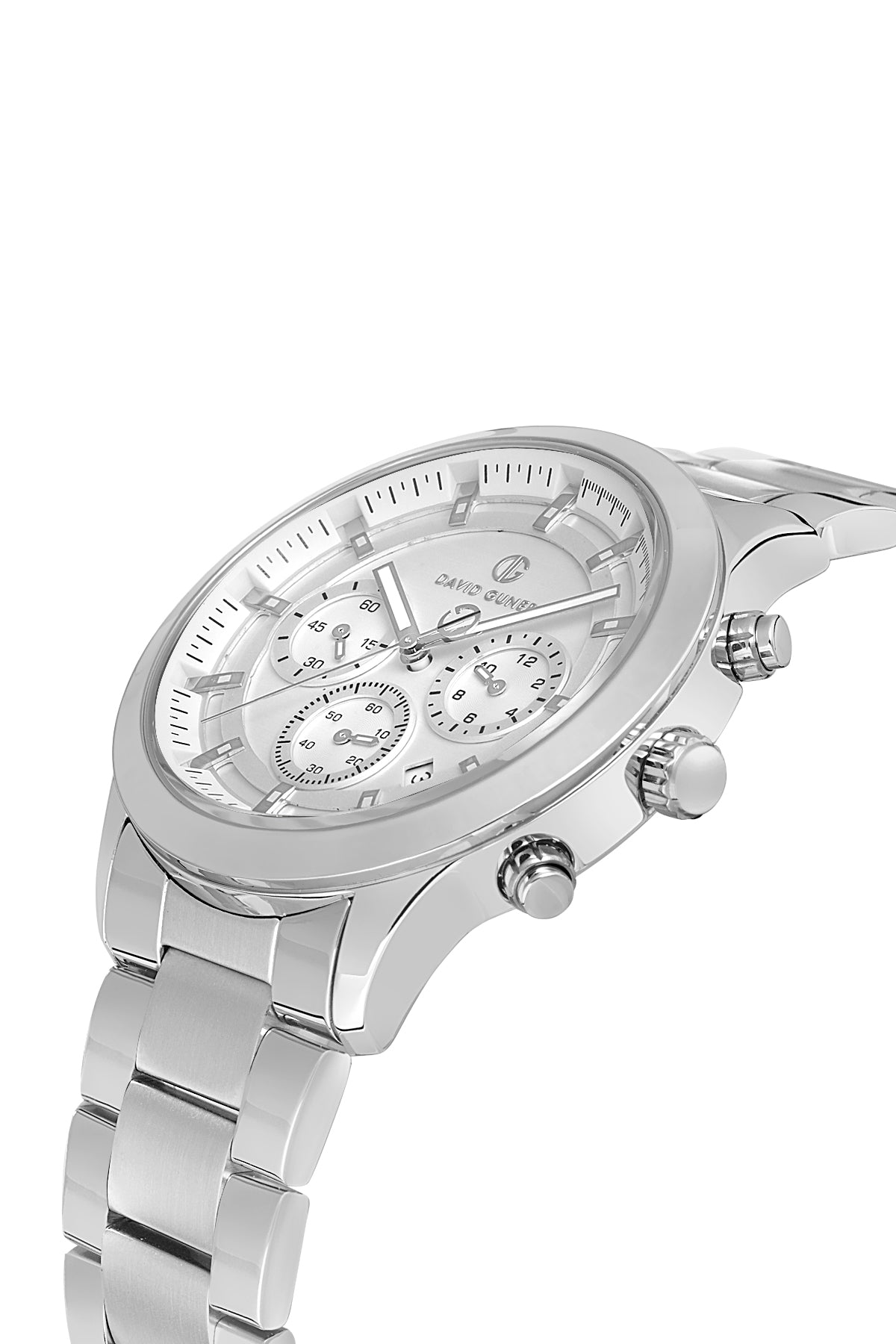 DAVID GUNER Gümüş Kadranlı Gümüş Kaplamalı Erkek Kol Saati - DG-8673GA-A1