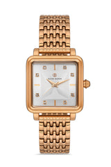 DAVID GUNER Gümüş Kadranlı Rose Kaplamalı Kadın Kol Saati - DG-8471LA-C1