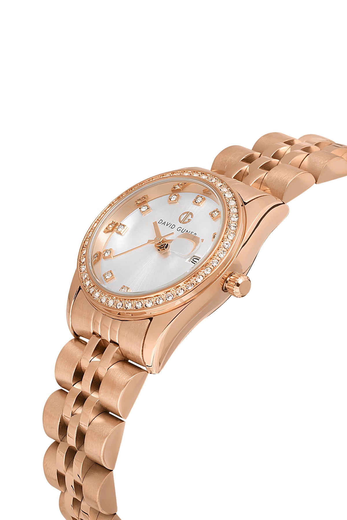 DAVID GUNER Silver Dial Rose Plating Women's Watch
