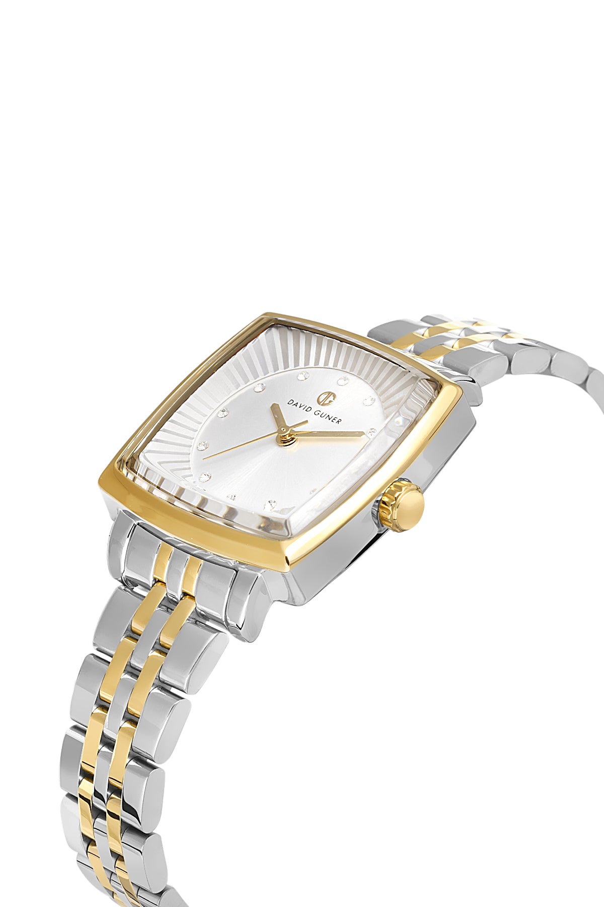 David Guner Silver Dial Yellow White Coated Women's Watch
