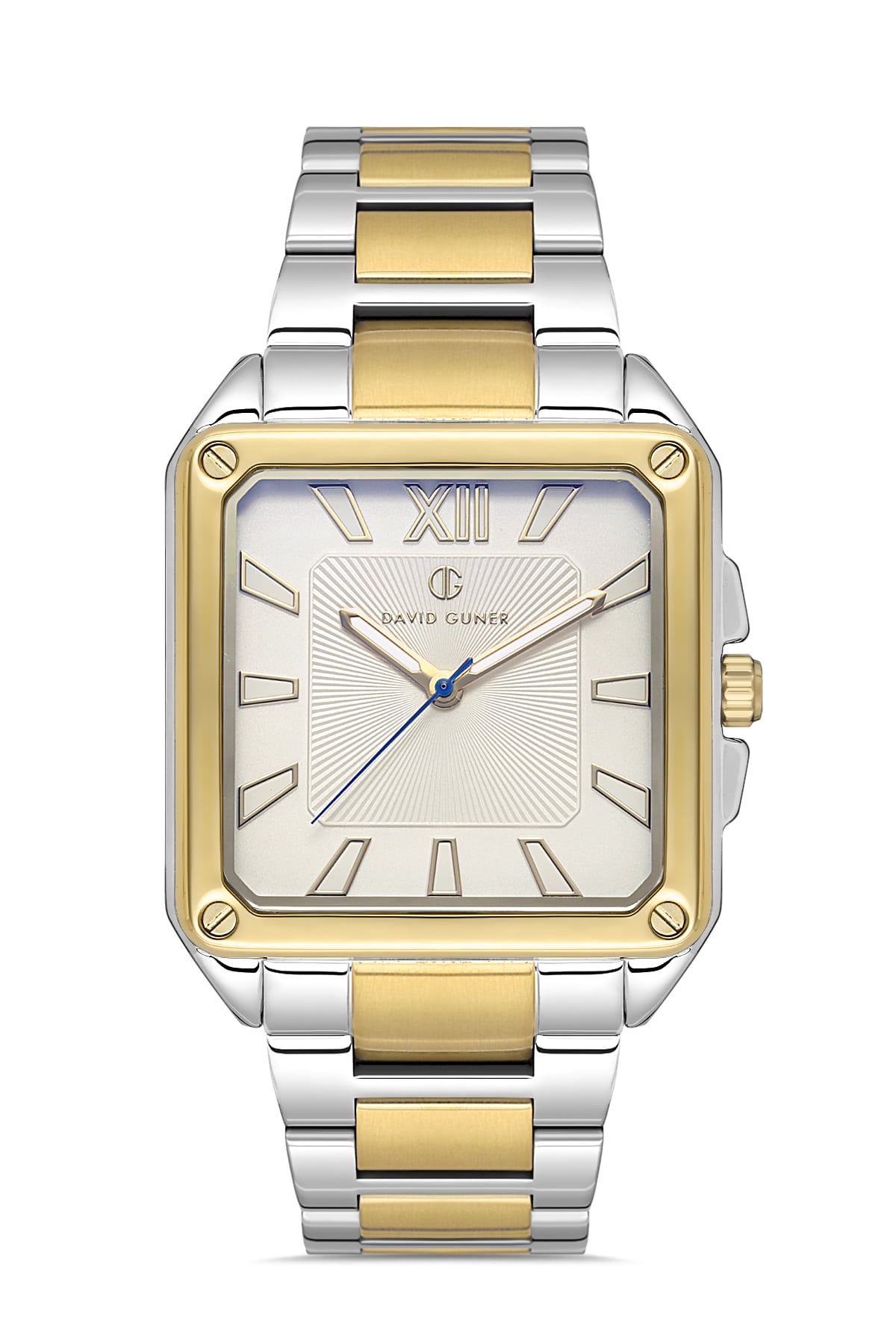 DAVID GUNER Gümüş Kadranlı Sarı Gümüş Kaplamalı Erkek Kol Saati - DG-8668GA-D1