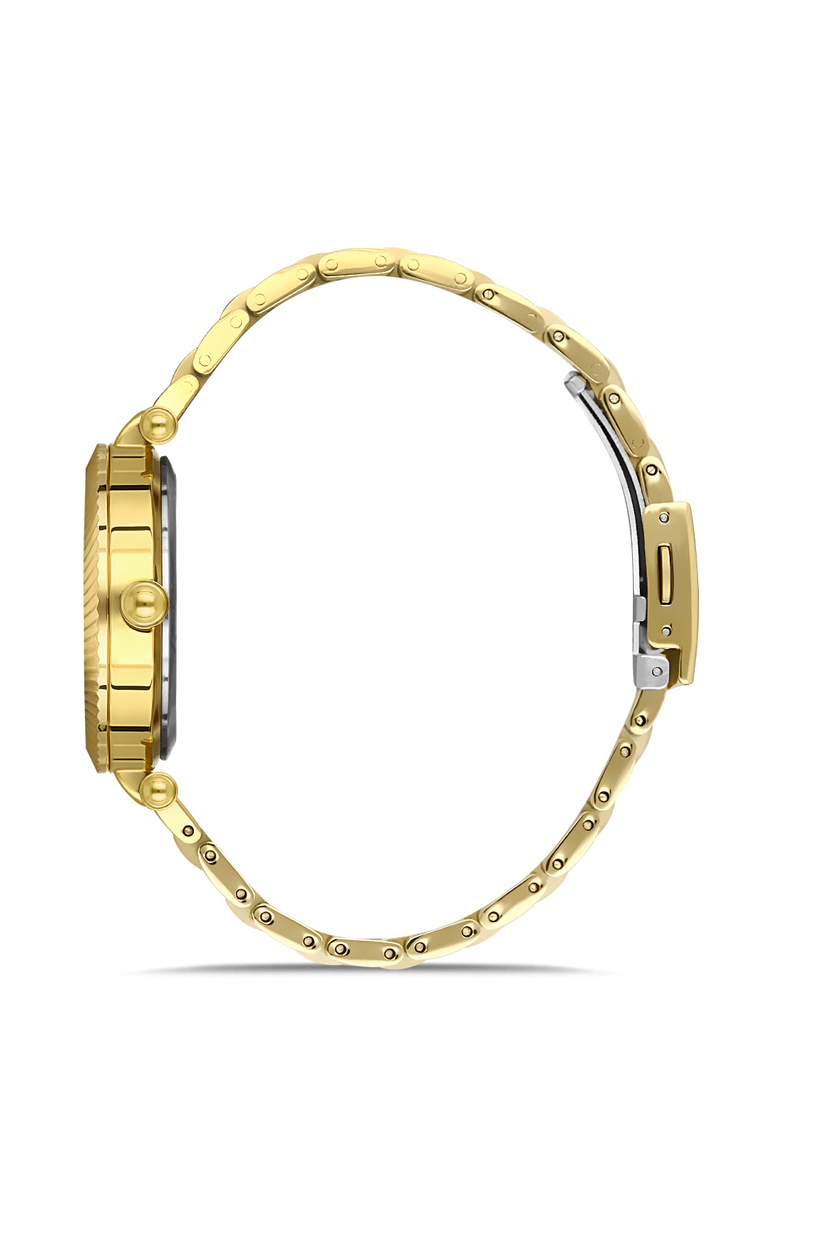 DAVID GUNER Silver Dial Yellow Coated Women's Watch
