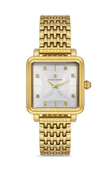 DAVID GUNER Gümüş Kadranlı Sarı Kaplamalı Kadın Kol Saati - DG-8471LA-B1