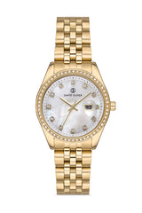 DAVID GUNER Gümüş Kadranlı Sarı Kaplamalı Kadın Kol Saati - DG-8193LA-B1