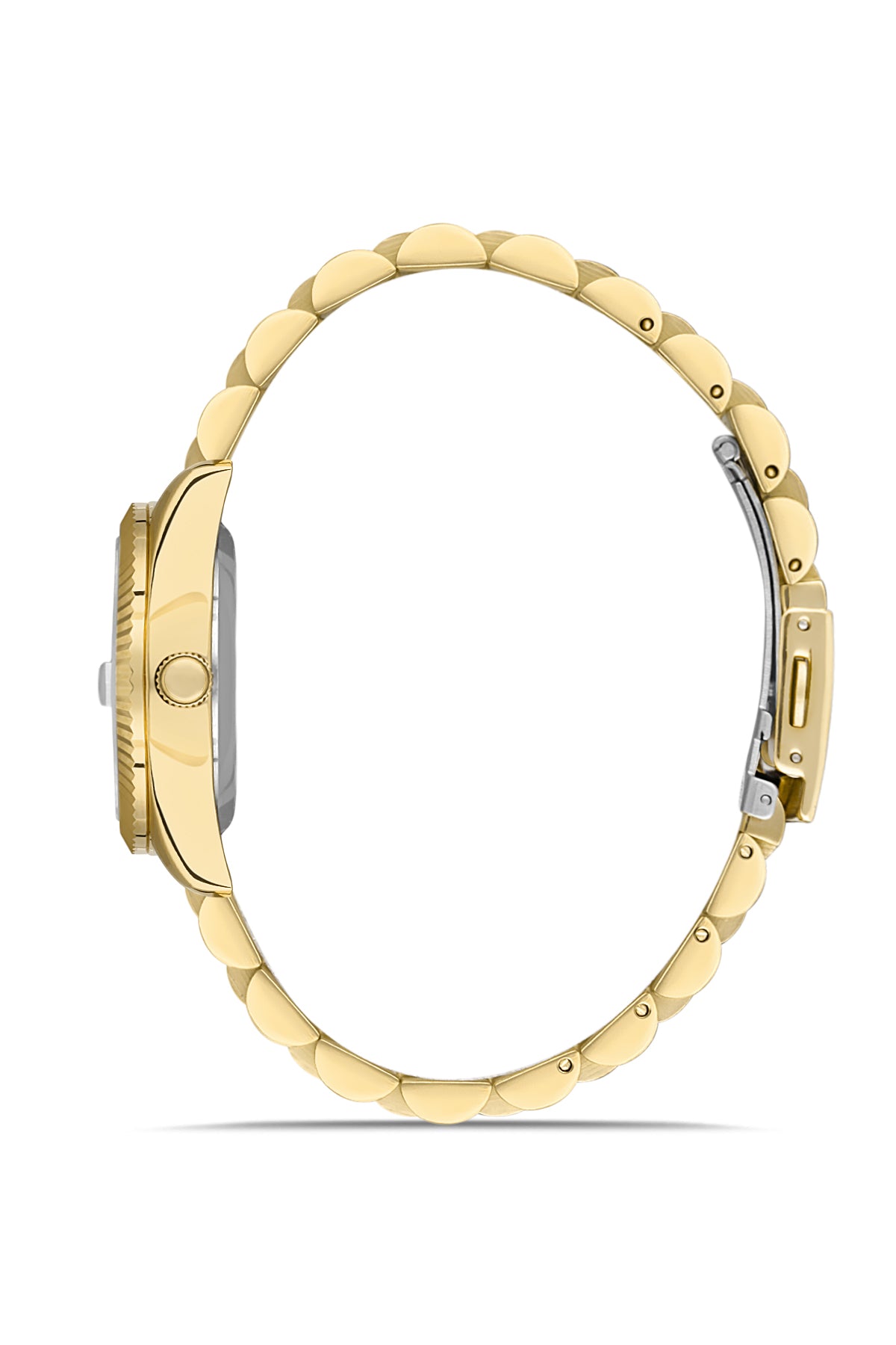 DAVID GUNER Gümüş Kadranlı Sarı Kaplamalı Kadın Kol Saati - DG-8630LA-B1