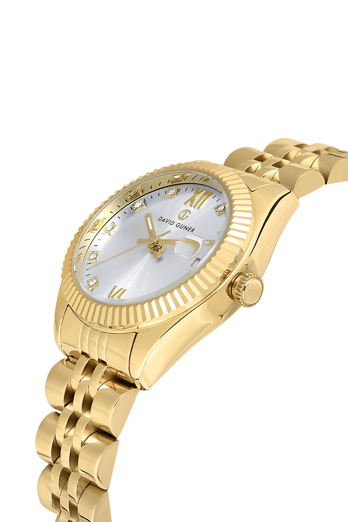 DAVID GUNER Gümüş Kadranlı Sarı Kaplamalı Kadın Kol Saati - DG-8630LA-B1