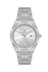 DAVID GUNER Gümüş Kadranlı Takvimli Paslanmaz Çelik Erkek Kol Saati - DG-8620GA-A1