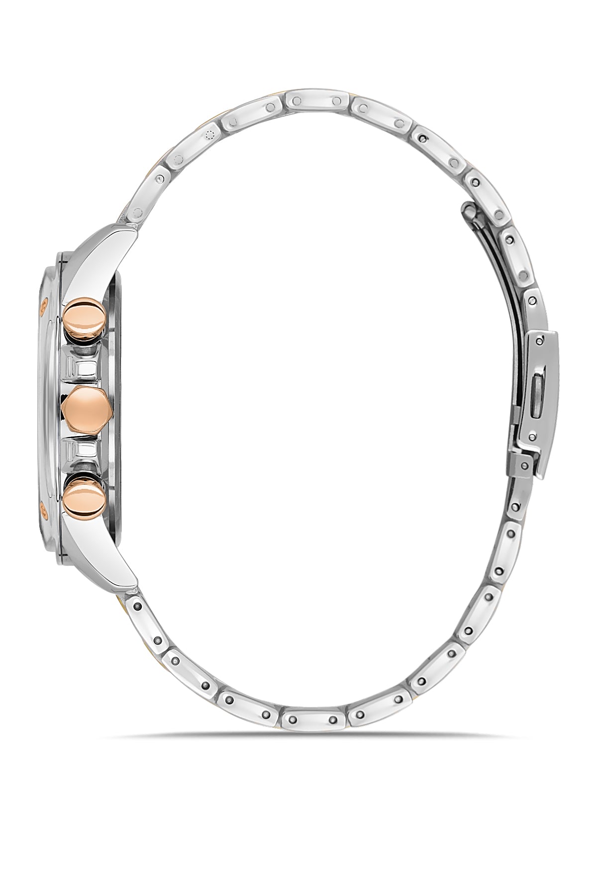 DAVID GUNER Gümüş Kaplama Beyaz Kadranlı Paslanmaz Masif Çelik Erkek Kol Saati - DG-8625GA-A1