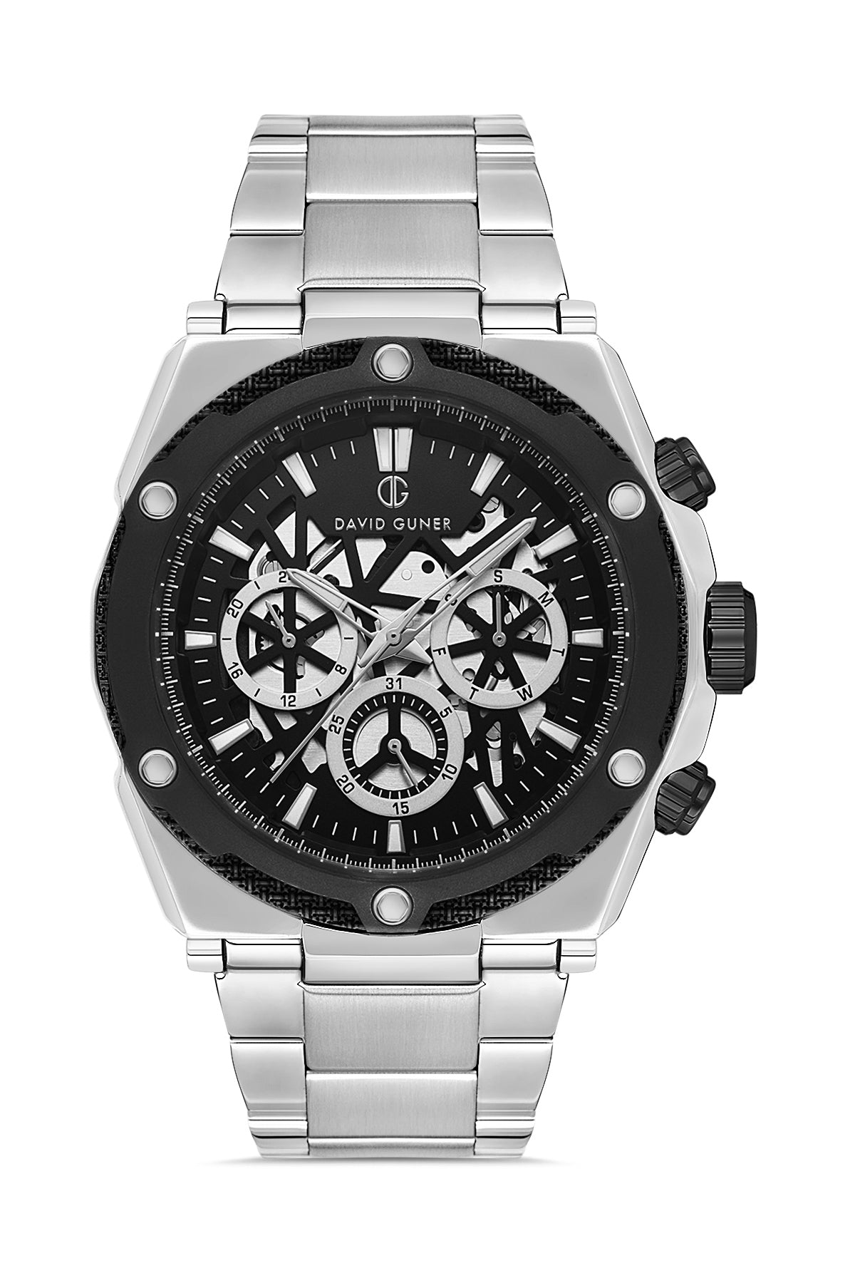 DAVID GUNER Silver Plating Men's Watch