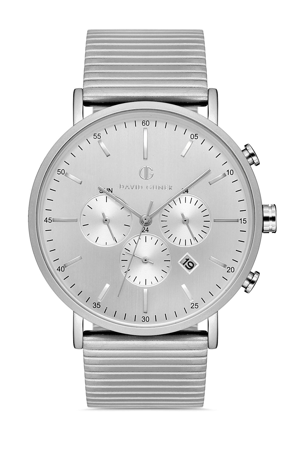 DAVID GUNER Silver Plating Silver Dial Men's Watch