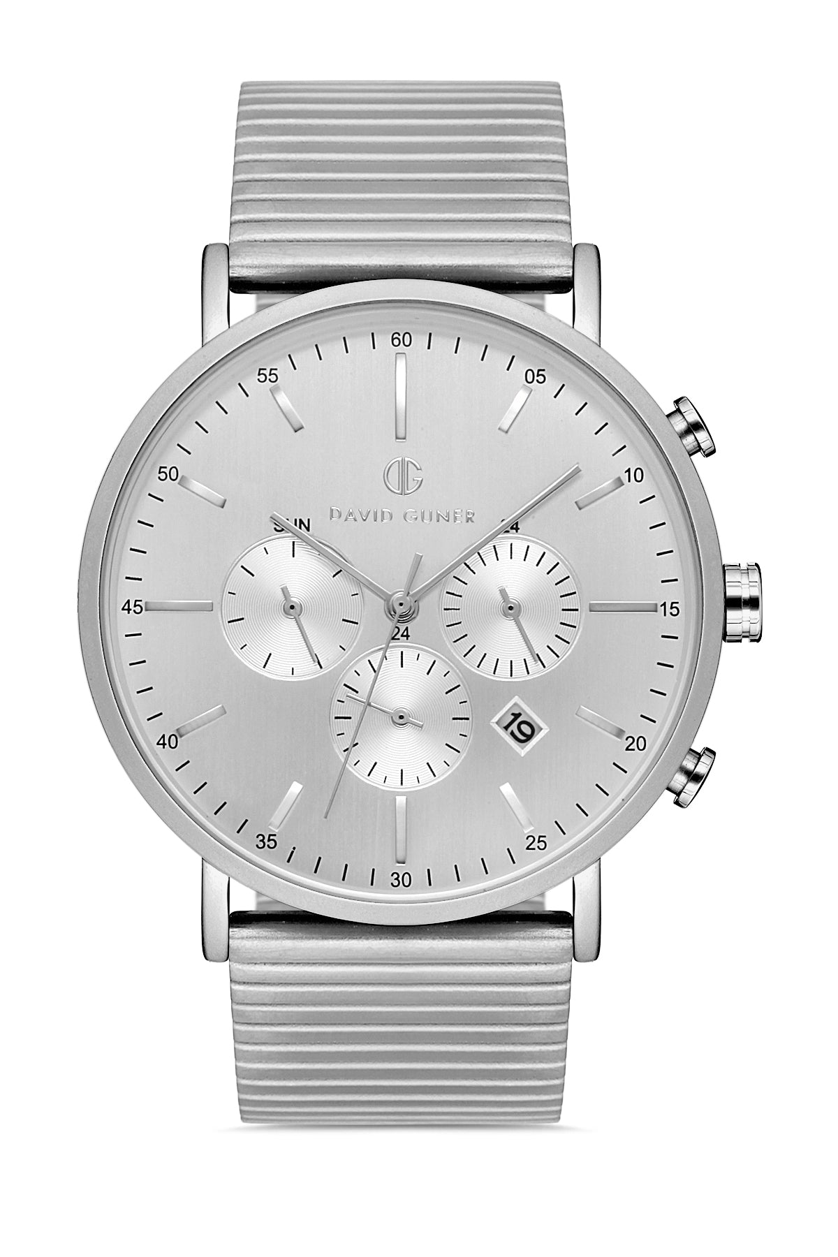 DAVID GUNER Silver Plating Silver Dial Men's Watch