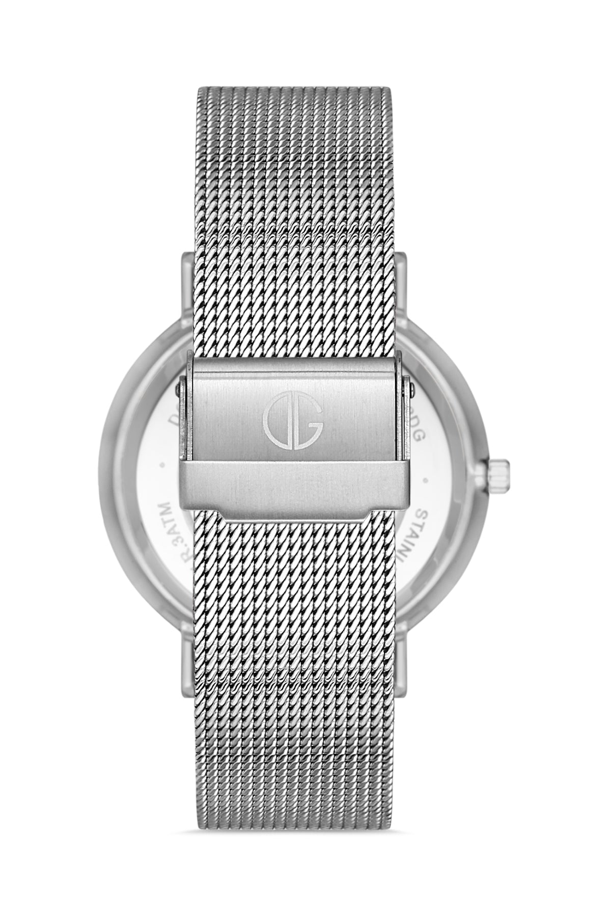 DAVID GUNER Gümüş Kaplama Gümüş Kadranlı Takvimli Çelik Örme Kordon Erkek Kol Saati - DG-8320GC-A1