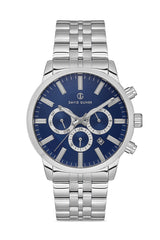 DAVID GUNER Silver Plating Blue Dial Multifunctional Men's Watch