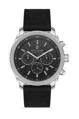 DAVID GUNER Silver Plating Black Dial Men's Watch