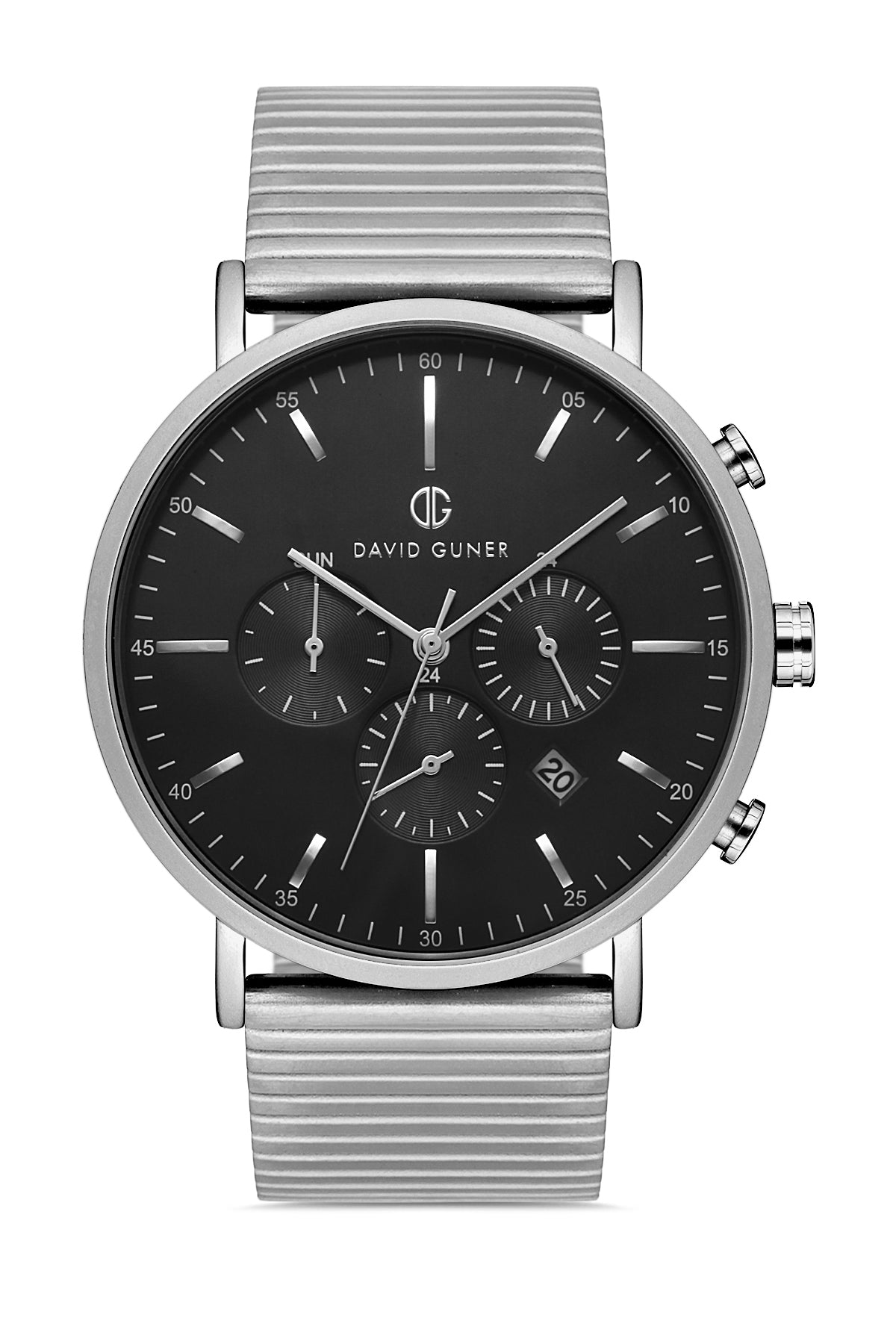 DAVID GUNER Silver Plating Black Dial Men's Watch