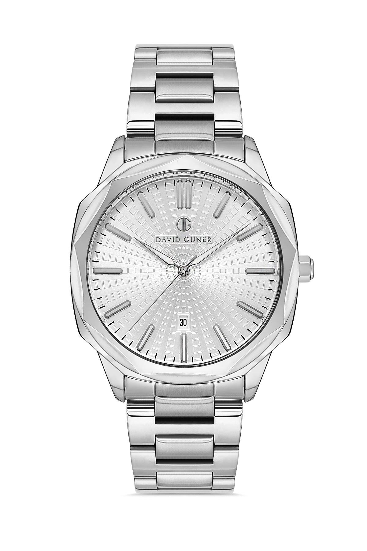 David Guner Silver Plating Calendar Men's Watch