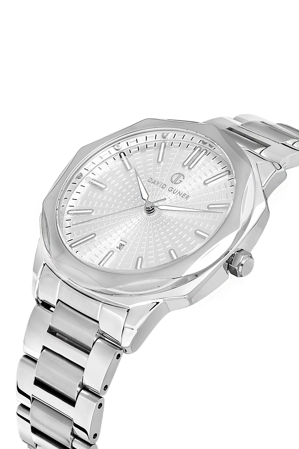 David Guner Silver Plating Calendar Men's Watch