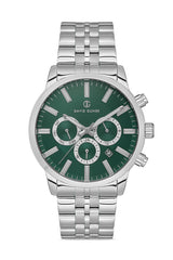 DAVID GUNER Gümüş Kaplama Yeşil Kadran Multifonksiyonlu Erkek Kol Saati - DG-8449GA-A10