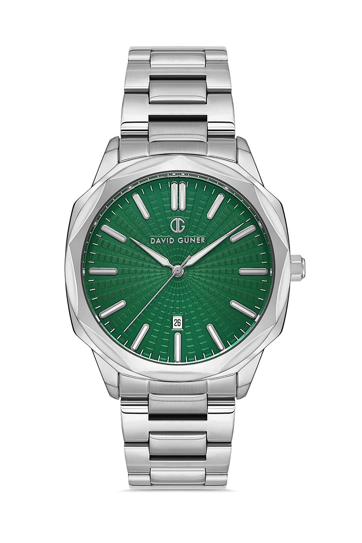 DAVID GUNER Silver Plating Green Dial Men's Watch