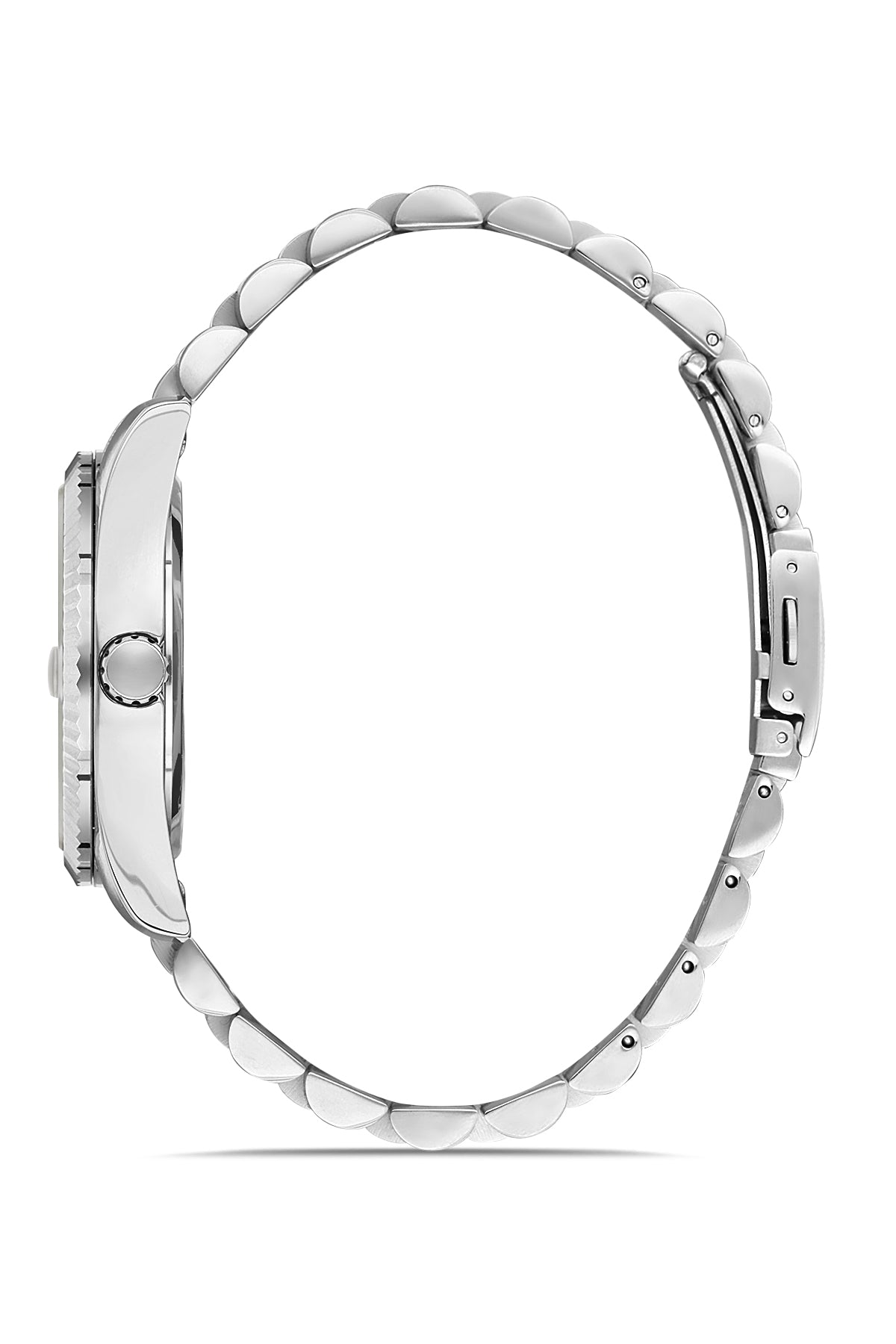 DAVID GUNER Gümüş Kaplama Yeşil Kadranlı Roma Rakamlı Takvimli Paslanmaz Masif Çelik Erkek Kol Saati - DG-8085GA-A10