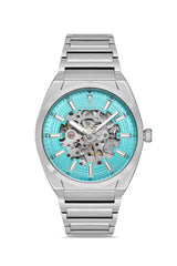 DAVID GUNER Otomatik Gümüş Kordonlu Açık Mavi Kadranlı Erkek Saat - DG-8653GA-A15