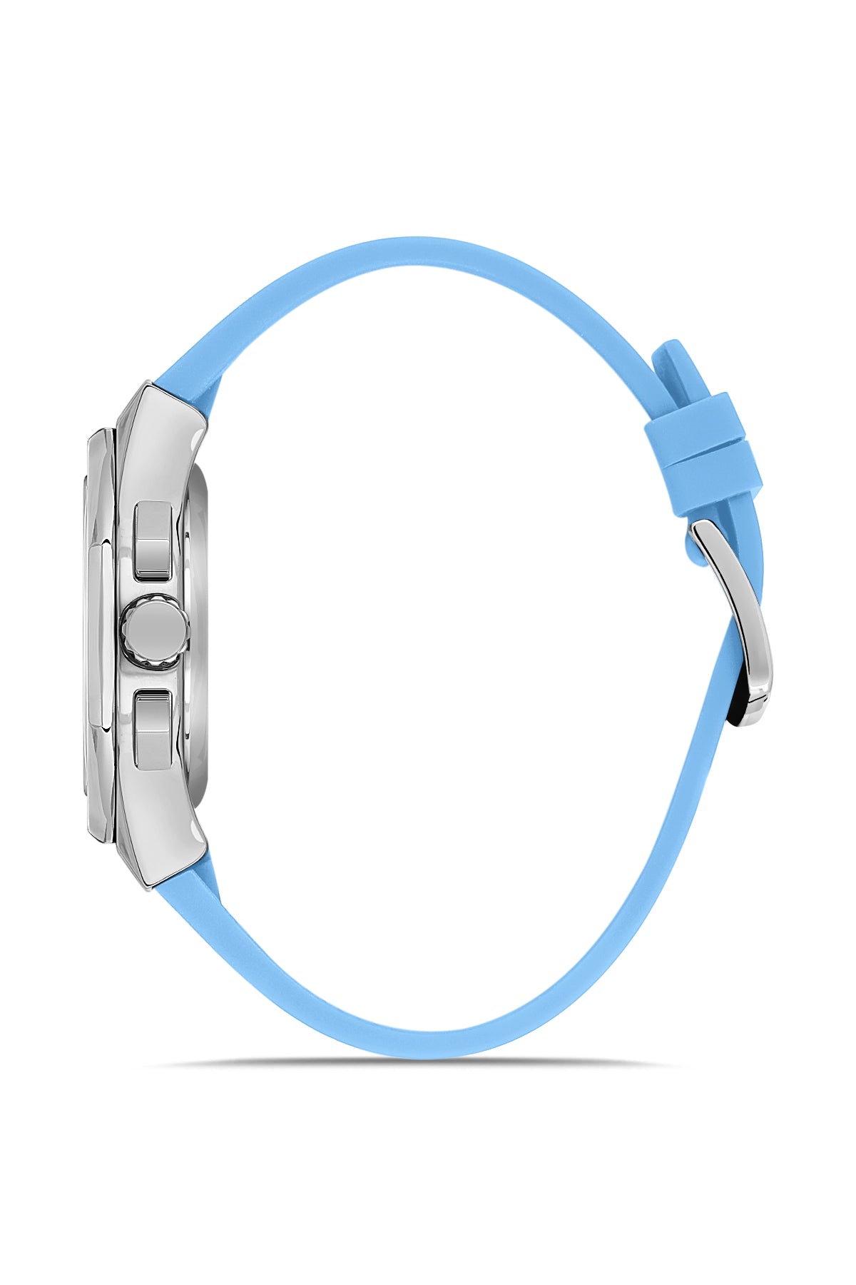 DAVID GUNER Gümüş Kaplama Açık Mavi Kadranlı Multi Fonksiyonlu Erkek Kol Saati