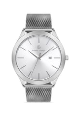 DAVID GUNER GÜMÜŞ KAPLAMALI BEYAZ KADRANLI ERKEK KOL SAATİ - DG-8179GC-A1