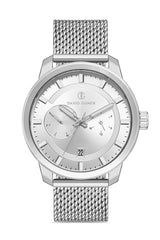 DAVID GUNER GÜMÜŞ KAPLAMALI BEYAZ KADRANLI ERKEK KOL SAATİ - DG-8305GC-A1